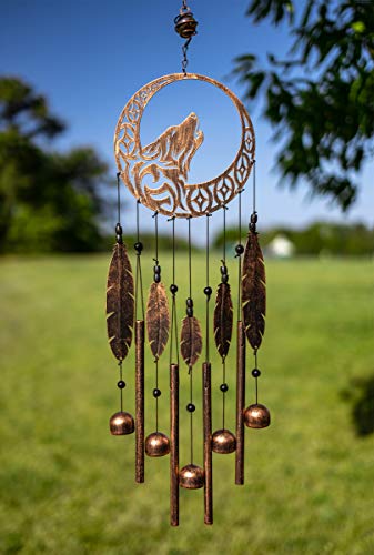 Wolf Dream Catchers Windchimes - Unique Wind Decorations With Deep Tone - Decorative Wolf Dream Catcher - Perfect Addition Decor To Your Porch, Garden Or Patio - Unique Gifts For Women #TOP5