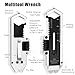 Small Multitool Wrench 9 in 1 Pocket Adjustable Wrench for Screw with Mini Pry Bar Nail Puller Keychain Tool Caliper Measuring Ruler Glass Breaker EDC Gadget Survival Gear for Men Cycling Hiking