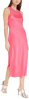 Women's Sleeveless Satin Double Layer Midi Dress - Buy now