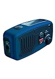 u.v.m. Powerplus Panther tragbares Solarradio Dynamoradio mit integrierter Taschenlampe Handyladefunktion und Ladegerätblau