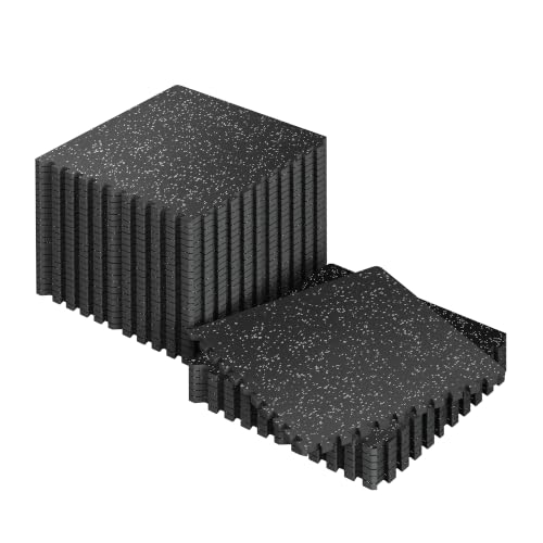 Image of SUPERJARE 0.56'' Thick 120 Sq Ft Rubber Top Gym Flooring for Home Gym