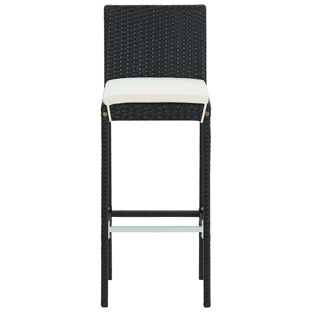 Set bar jardin 9 pièces avec coussins noirs