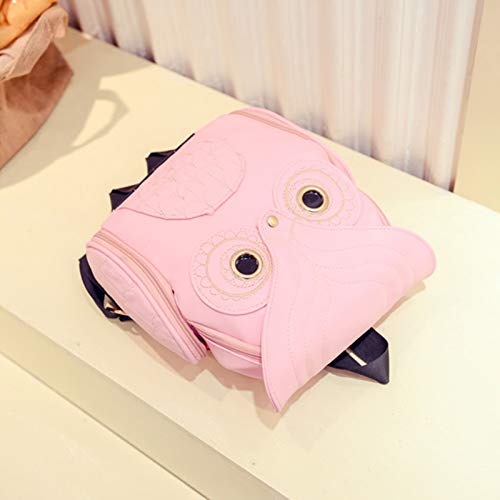 Wysbaoshu Womens Fashion Owl Backpack Girl's Pu Leather Mini Daypacks(Pink) #TOP2