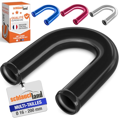 180° Degré TUBE COUDE ALUMINIUM EXT-Ø 16mm noir TUYAU coloré polie | SÉLECTION COULEURS & TAILLES | Alu Conduite Durite U Universel Eaux Air Liquide...