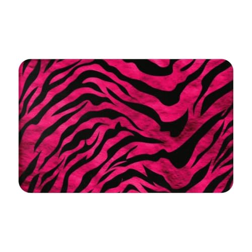 MMSJSBVY Zebra, zerbino, zebra, leopardo, rosa, zerbino di benvenuto, tappetino antiscivolo per interni ed esterni, tappeto per bagno, cucina, camera da letto, ufficio, 50,8 x 80 cm