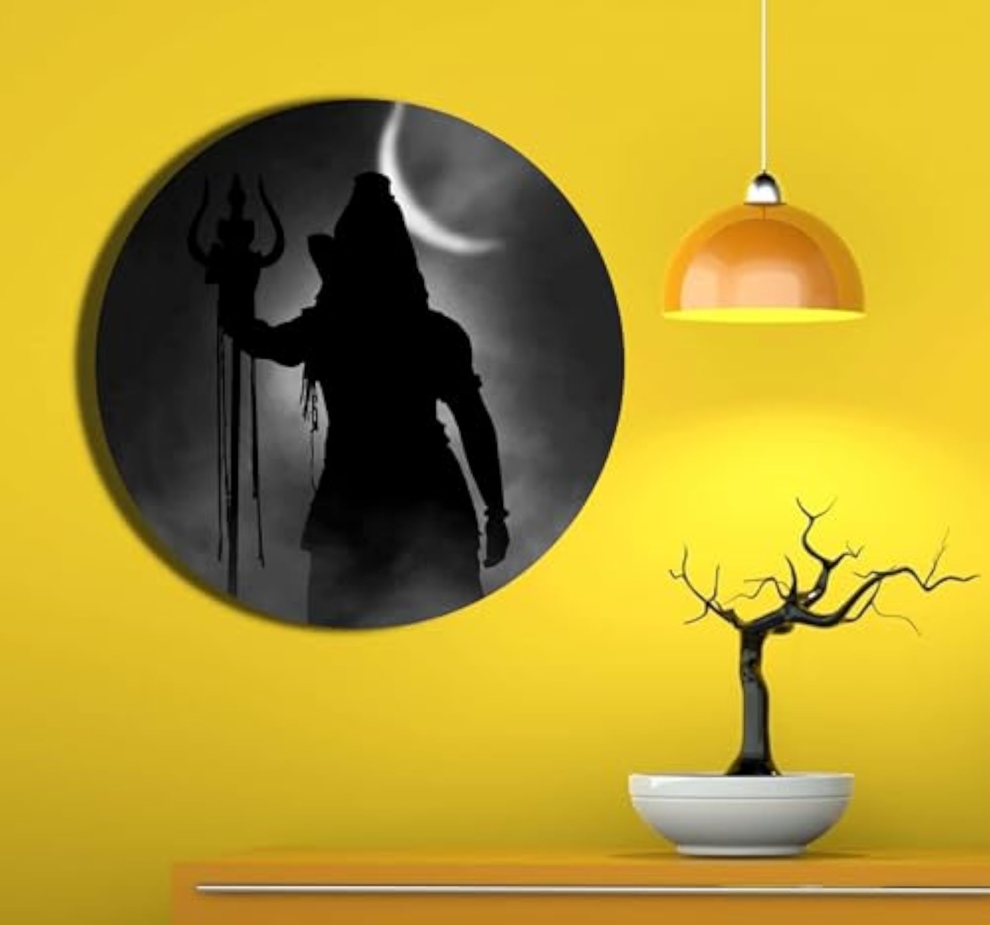 Lord Shiva Art Plate, Decorative Ceramic Gift