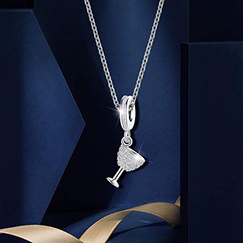 NanMuc Pave Cocktail Wine Glass Cup Charm Bead Compatible With Pandora Bracelets3