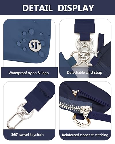 Image of Wallet Wristlet for Women, RFID Wallet Keychain with Dual Pocket | Nylon Wristlet Wallet with Coin Purse, ID Window, Card Holder and Small Wallet Design