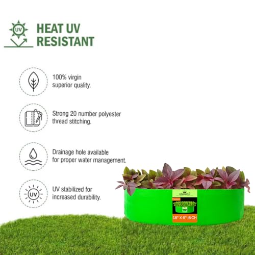 Image of Kingwell grow bags 18x6 inches pack of 2 Grow Bag For Terrace Garden Leafy Vegetable Plant Grow Bags Fruits Growing Containers For terrace Gardening