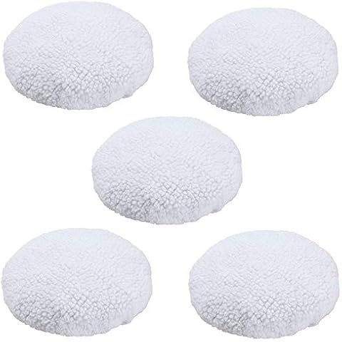 KingBra Car Polisher Bonnet Pads 5Pcs Wool Polishing Bonnet (9 to 10 Inch) Buffing Pad Cover Waxer Pads for Car Polisher Cover