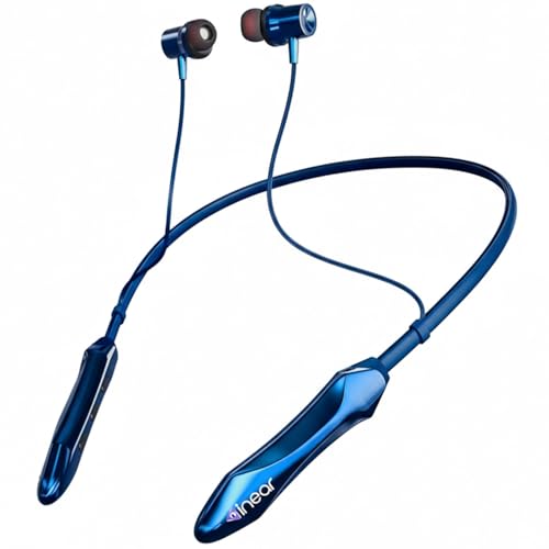 Image of inear DJ M7 Neckband Bluetooth Earphones | Upto 50H Playtime | Magnetic On /Off, ENC for Clear Calls | Water & Dust Resistant, Deep Bass | Fast Charging, Wireless Earphones for Music & Calls | Blue