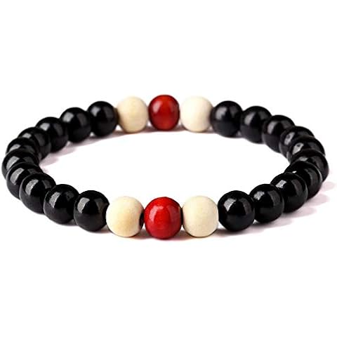 Tomsey Black & Red Bead Bracelet Premium Men's Women's Jewellery | Luxury Gift Bag A415 Cover