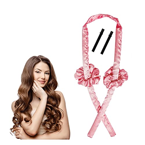 Heatless Curling Rod Headband,Upgraded Segmented Design Heatless Hair Curlers No Heat Sleep In Overnight Soft Ribbon Hai