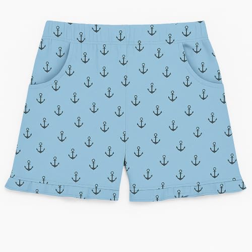 Image of ICEDIVE Girls Printed Cotton Shorts Pack of 2 | Regular Fit Multicolour Bottoms | Soft, Stretchy & Comfortable | Ideal for Summer, Home, Travel & Casual Wear
