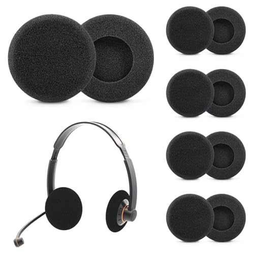Almohadillas para Auriculares de Audio, Fundas Elásticas de Repuesto, Esponja Earpads Reemplazo Almohadillas Cojínes Oído Accesorios para Auriculares, 5 cm, Negro, 10 Piezas