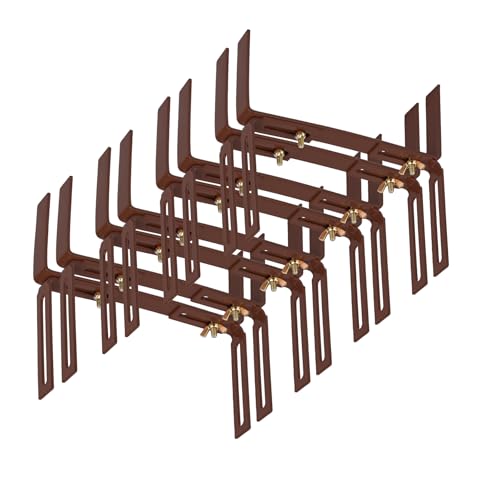 BigDean 8 Stück Blumenkastenhalter braun Standard H-Form Kasten Halter...