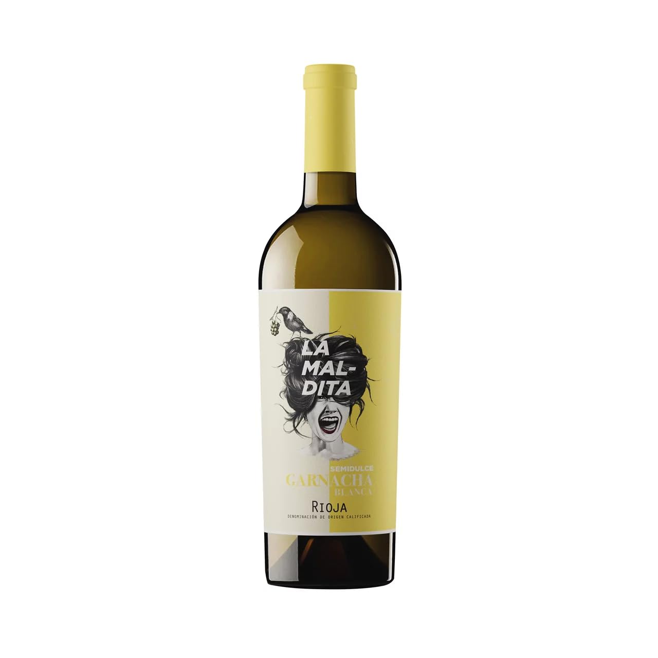 LA MALDITA Halbtrockener Weißwein mit D.O.Ca. Rioja Flasche 75 cl. 4er Pack