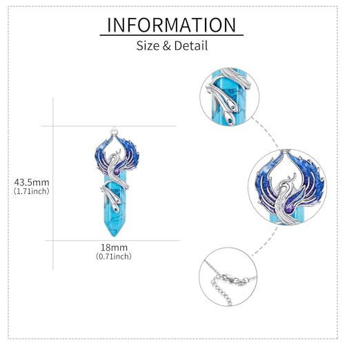 Horse/Phoenix/Owl/Dog/Cow/Fox Necklace Sterling Silver Turquoise/Dalmatian Pendant Crystal Necklace Horse Jewelry Gifts for Women3