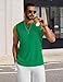 COOFANDY Mens Sleeveless T Shirts V Neck Knitted Tank Top Textured Summer Beach & Casual Muscle Shirt, Green, Medium