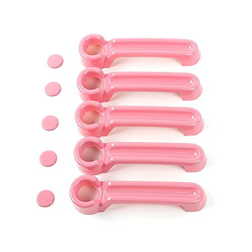Jecar Door Handle Cover Kits For Jeep Wrangler Jk 2007-2018 / 2008-2012 Jeep Liberty / 2007-2011 Dodge Nitro, Pink #TOP1