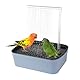 Umisu Vogel Badehaus Badewanne Automatisches Vogelbad mit Pumpe, Vogeltränke Bad Vogel Dusche Zubehör für Sittiche Vögel Papagei (Grau, L)