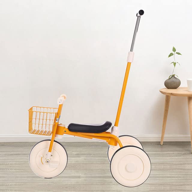 Japanese Three Wheels ѕtrо||еr for Child Tricycle Bicycle Kids Bike Simple Design 3 Wheel Tricycle Baby Assisted Putter 8M-5Y (YELLOW)