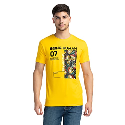 Image of Being Human Cactus Green Regular Fit Round Neck Men's T-Shirt Clothing