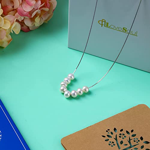 ALoveSoul Birthday Gifts for Women - 925 Sterling Silver Pearls Necklace Birthday Gift Ideas for Women4
