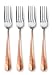 CAMBRIDGE, Stainless Silversmiths 20 Piece Indira Jessamine Flatware Silverware Set, Stainless Steel, Service for 4, Includes Forks/Knives/Spoons, Copper Finish