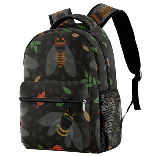 Sac à dos d'école cigale colorée 40cm pour adolescents et voyage décontracté