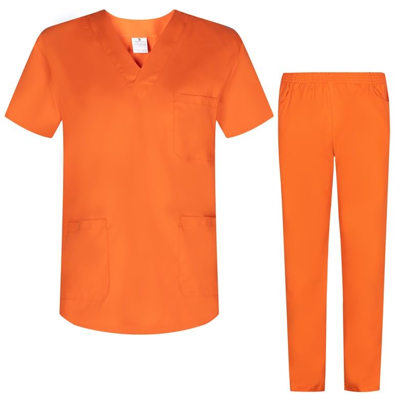 Misemiya - Uniforms Unisex Scrub Set – Medical Uniform with Scrub Top and Pants - Ref.8178-3XL, Orange