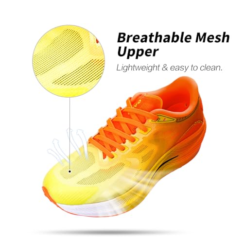 Image of Carbon Plate Marathon Running Racing Shoes Men Stable Support Shock-Relief Ultra-Light TPU Outsole Rebound Sneakers