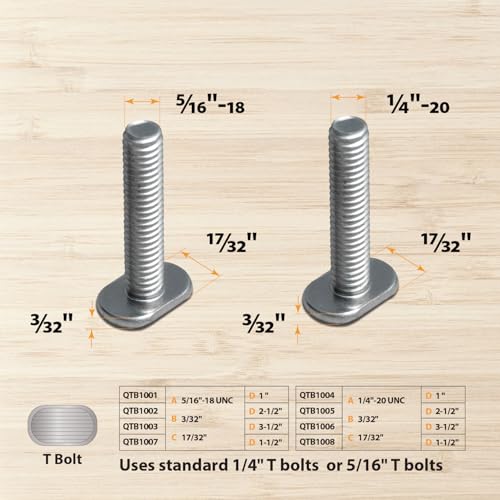 Image of POWERTEC 71158-P3, 6 Pack, 48 Inch Double-Cut Profile Universal T-Track with Predrilled Mounting Holes, Aluminum T Track for Woodworking Jigs and Fixtures, Drill Press Table, Router Table, Workbench
