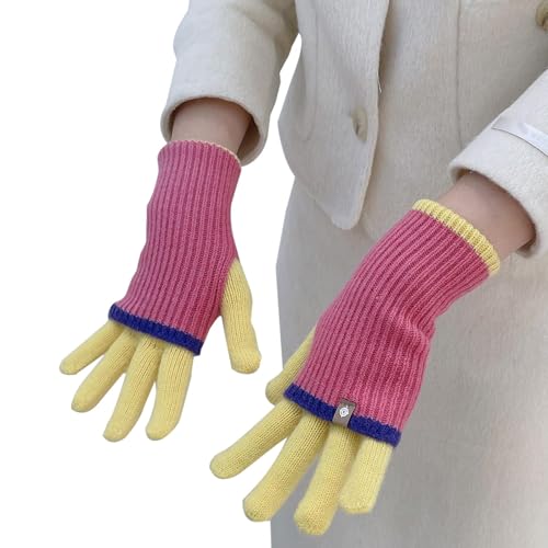Guantes de invierno para pantalla táctil, guantes de invierno de punto con dedos para pantalla táctil, guantes de correr ligeros aislados para mujeres y hombres, ciclismo al aire libre, ciclismo,