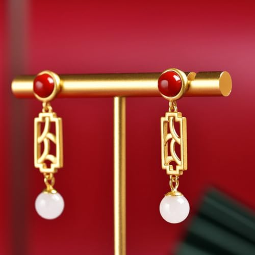 Boucles d'oreilles Hetian Jade anti irritation légères pour oreilles