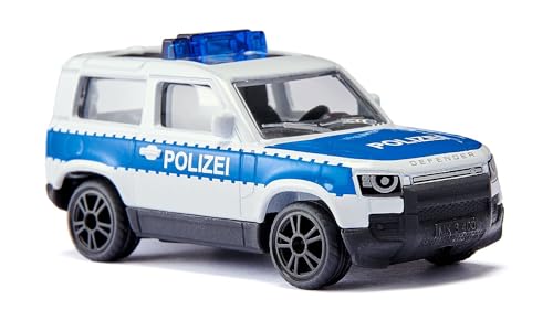 SIKU 1569, Land Rover Defender Police Fédérale, Voiture-Jouet de Police, Métal,Plastique, Argenté/Bleu, Pneus caoutchoutés, Jantes Sport, Barre de...