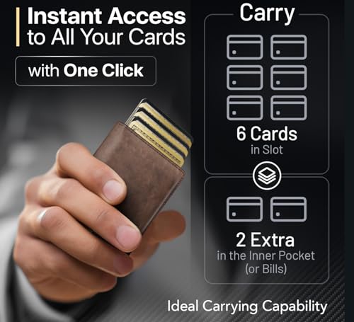 GRATIA Slim Wallet for Men - RFID Blocking, Minimalist Credit Card Holder, Stylish Men Wallet for Security & Convenience, Front & Back Pocket Cardholder, Holds 8 Cards (Brown)4
