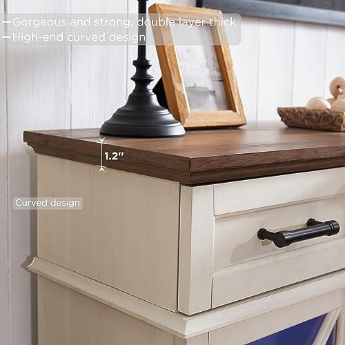 OKD-Farmhouse-TV-Stand-with-Fireplace-70-Entertainment-Center-Stand-with-36-3-Sided-Glass-Electric-Fireplace-for-TVs-Up-to-80-in-with-2-Drawers-2-Storage-Cabinet-for-Living-Room-Antique-White OKD Farmhouse TV Stand with Fireplace 70 Entertainment Center Stand with 36 3 Sided Glass Electric Fireplace for TVs Up to 80 in with 2 Drawers 2 Storage Cabinet for Living Room Antique White
