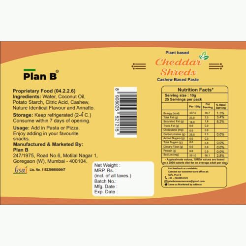 Image of Plan B Plant-Based Cheddar Cheese Shreds 200g