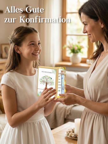 Geldgeschenk Konfirmation mit Led, Konfirmation Geschenk Junge Mädchen Deko, Geschenkbox Geldgeschenke Verpackung mit Reagenzglas konfirmationskarten Holzspäne Fisch Herzstein Geschenktüte