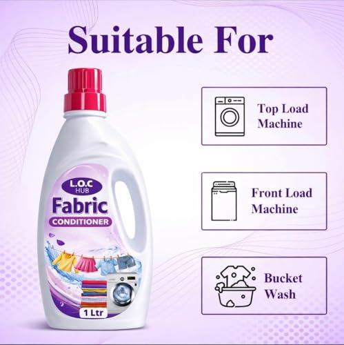 Image of Fabric Conditioner, Softens and Freshens Fabrics, Suitable for Top Load, Front Load, Bucket Wash, 1 Ltr (PURPLE)