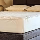 Woolroom Double Organic Washable Mattress Protector 135x190cm, 45cm Deep Fitted 100% Certified Organic Luxurious Mattress Pad - Breathable Hypoallergenic Superior Moisture Management Dust Mite Proof