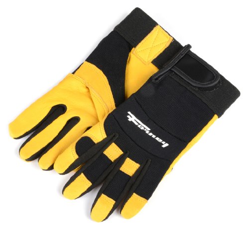 Forney 53086 Deerskin Leather Driver Premium Stretchable Men's Gloves, X-Large,Black/Gold #TOP4