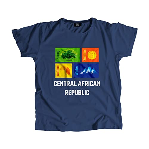 T-shirt République Centrafricaine bleu marine pour homme et femme