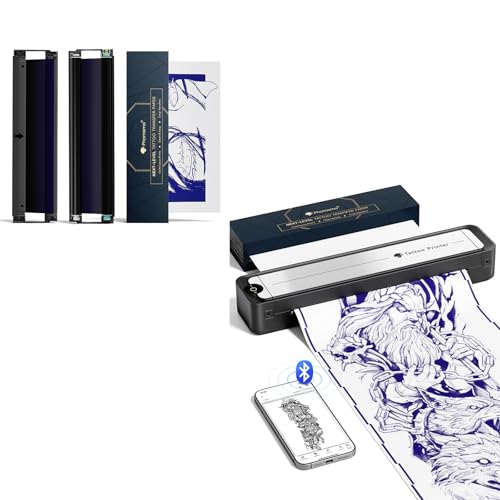 Image of Phomemo TA81 Tattoo Printer with Newly Roll Premiun Tattoo Transfer Paper (8.26 inch x 42.65ft)