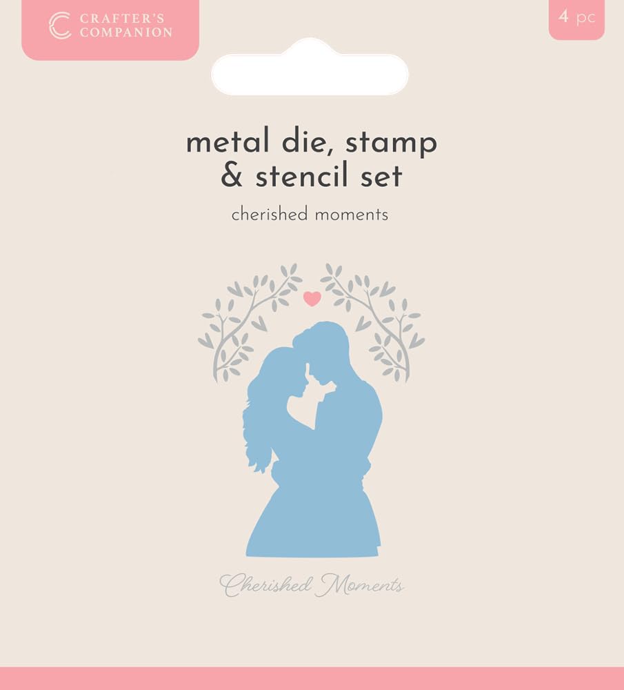 Crafters Companion - Metal Die, Stamp & Stencil Set - Cherished Moments