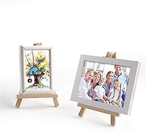 LinaLife 10 Pack Mini Wood Display Easel (5 Inch) Wooden Artist Easel Triangle Cards Stand Photo Display Wedding Business Card, Painting Craft Drawing Phone Holder Parties and Celebrations - Thumbnail 7