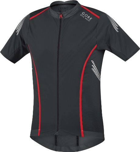 Gore Bike Wear Men's Xenon S Jersey, Black/Red, Small