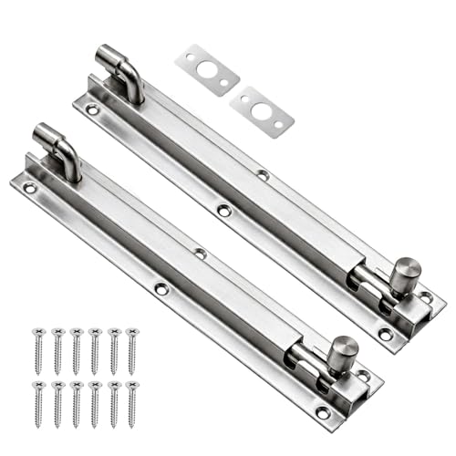 Image of Volo L Shape /Marble Stainless Steel Towerbolt /Door Latch, Pack of 2 Pieces, Size: 200mm / 8 inch
