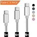 USB Type C Cable, BRG USB C Cable (USB 2.0) 3 Pack (1ft,4ft,6ft) Nylon Braided Fast Charger Cord for Samsung Galaxy S9 Note8 S8 Plus, LG G6 G5 V20, Moto Z2, Google Pixel, New Macbook and More, Silver